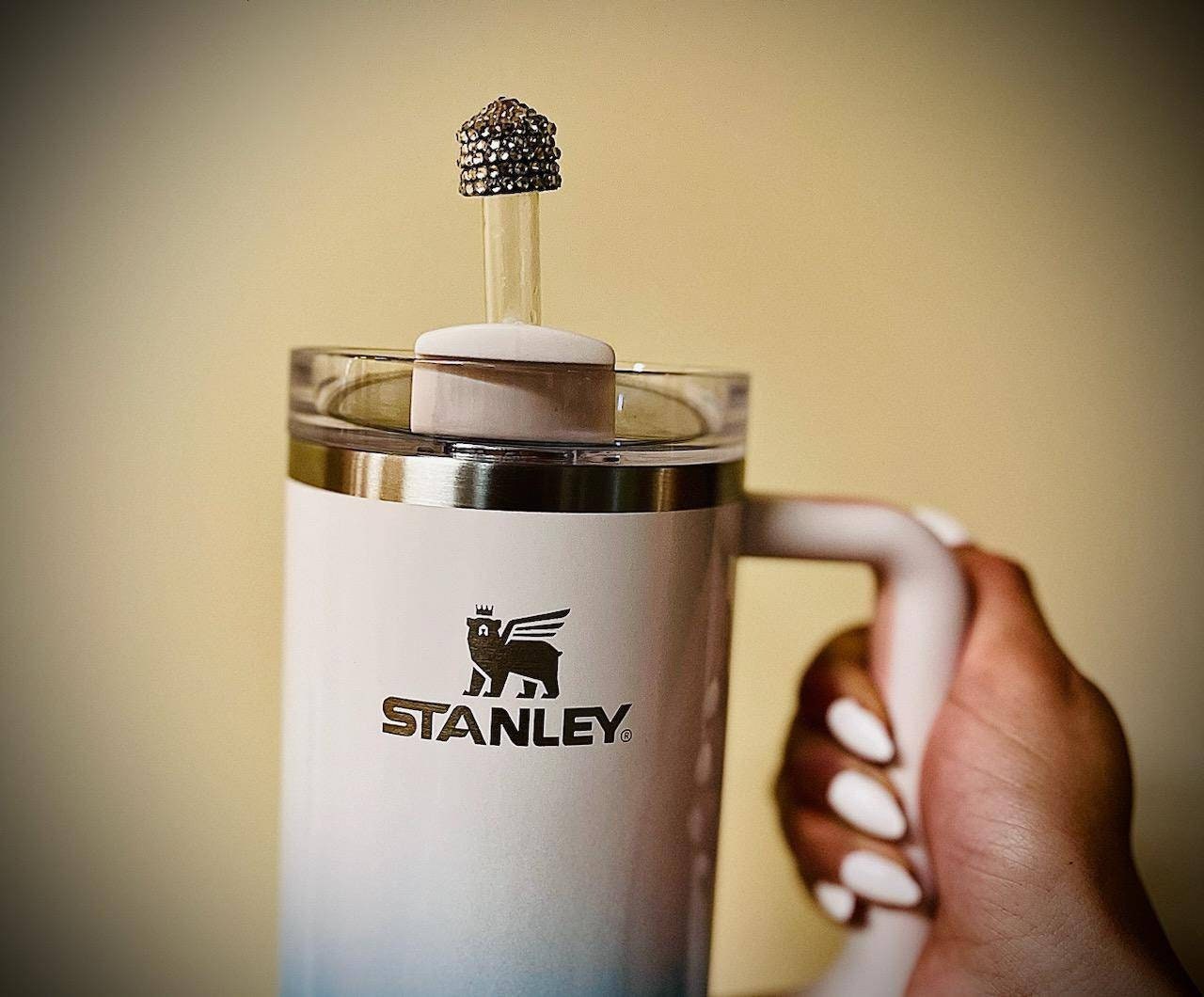 Straw Top Protector, Rose, Initial, Straw Tip Cover, Straw Cover, Protects  From Germs, Bugs and Dust. Stanley Cup Accessories 