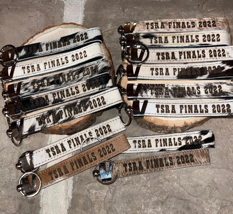 Cowhide Keychains Etsy