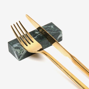Marble Cutlery Rest with knife cut| Lifestyle | Dinnerware | Luxury Homeware | Tablescape | Cutlery rest | Marble Homeware | Mise en Place