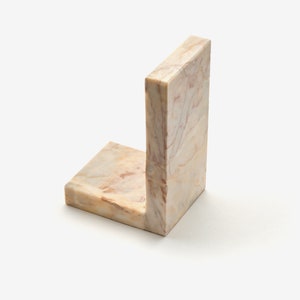 Bookend in Rosalba Marble | L-shaped Rosalba Marble bookend