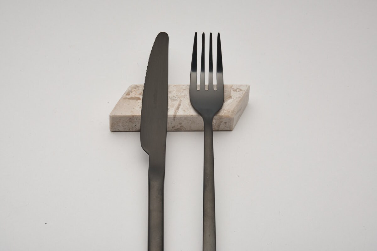 3.5 Natural Marble Stone Cutlery Rests Set of 4 - Beige – Zen