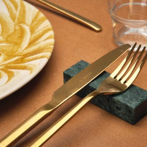 Soporte para cubiertos de mármol | Decoración de cocina | Decoración de mesa | Soporte para cubiertos de mármol para el hogar | Mise en Place | Vajilla | Besteckbank