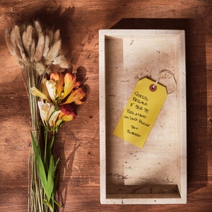 Pocket emptier in Travertine | Travertine Rectangular Tray | Lifestyle Products | Gift for Everybody | Marble Homeware