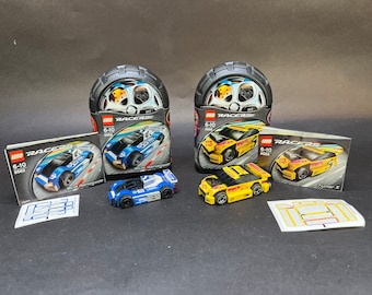 Pair of Lego Racers: Blue Renegade (8662) and Tuner X (8666