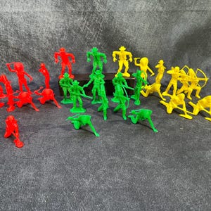 Vintage Plastik Cowboy und Indianer Figuren - 1970er Jahre Spielzeug Lot