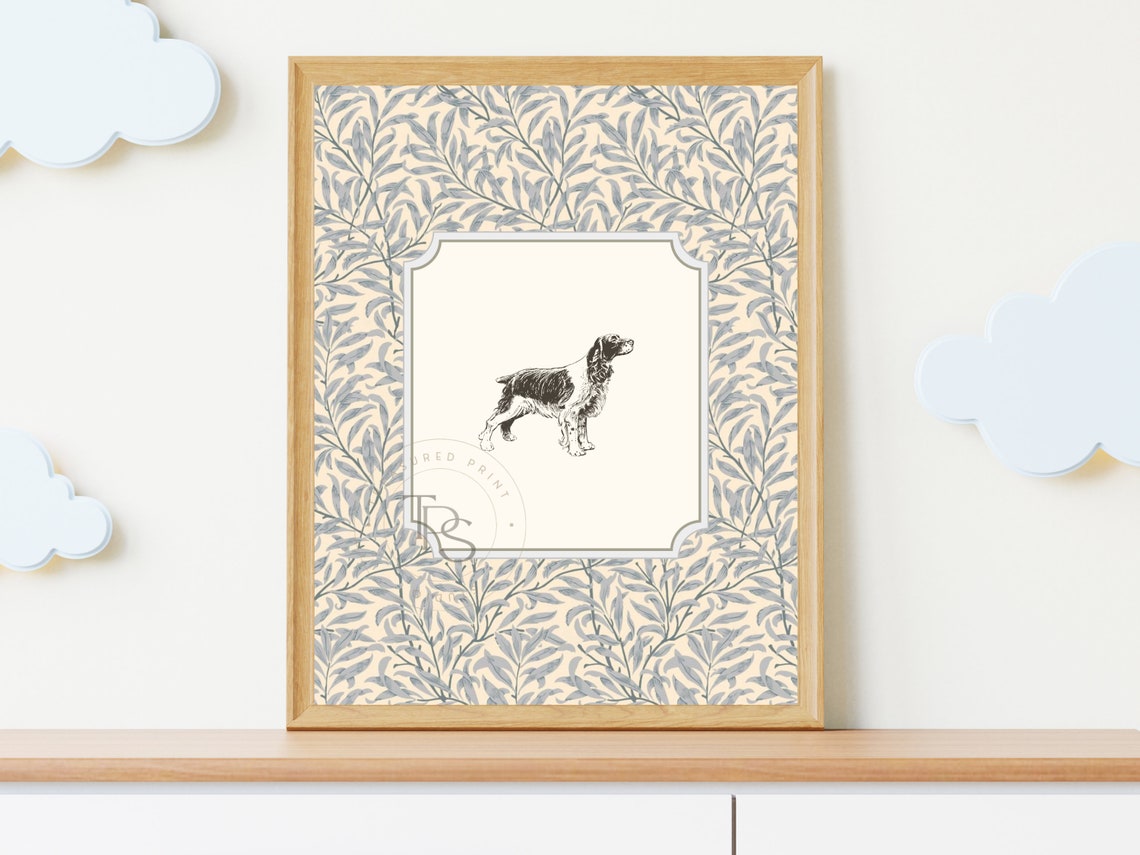 Spaniel Vintage Print Nursery • English Cocker Dog Nursery Art ...