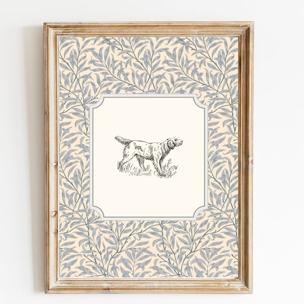 Dog Vintage Print Nursery Decor  • Swan Nursery Art  •  Printable Wall Art  •  Pastel Vintage Floral • Nursery Wall Grandmilennial Art Girl