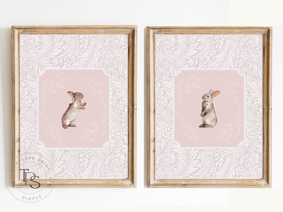 Rabbit Vintage Print Nursery Decor • Bunny Nursery Art • Printable Wall ...