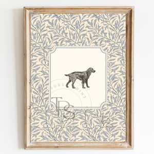 Chien vintage Print Nursery Decor • Spaniel Nursery Art • Printable Wall Art • Pastel vintage Floral • Nursery Wall Grandmilennial Art Girl