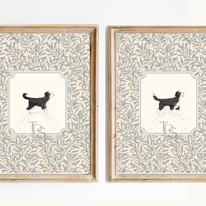 Schizzo di cane Bernedoodle • Decorazione vivaio stampa digitale • Doodle Puppy Nursery Wall Art • Carta da parati vintage Grandmillennial Art