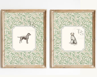 Dog Vintage Print Nursery Decor • Labrador Retriever •  Printable Wall Art  •  Pastel Vintage Floral • Nursery Wall Grandmilennial Art Girl