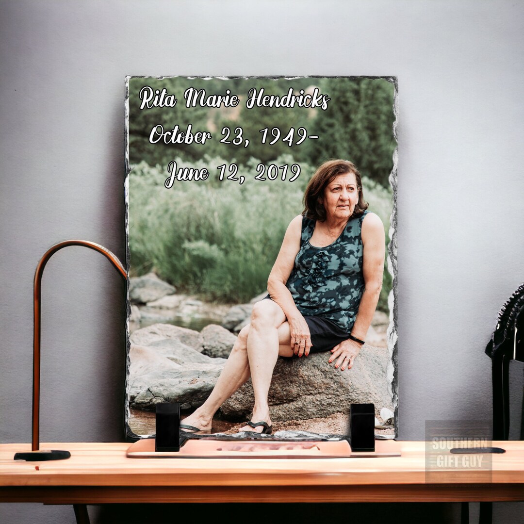 Personalized Memorial Plaque With Photo Bereavement Gift for Etsy