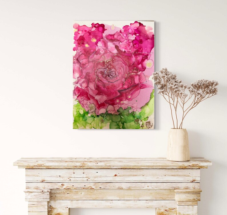 Abstract Rose Painting - Etsy