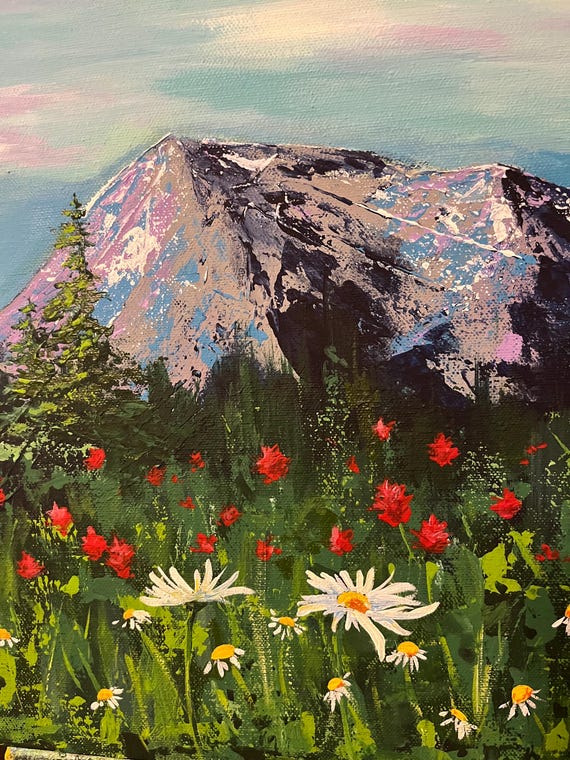 SERENITY Mountain Landscape Original Painting - Etsy