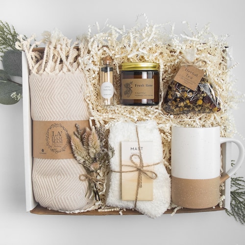 Sympathy Gift Basket Hygge Gift Box With Blanket Sending a Etsy