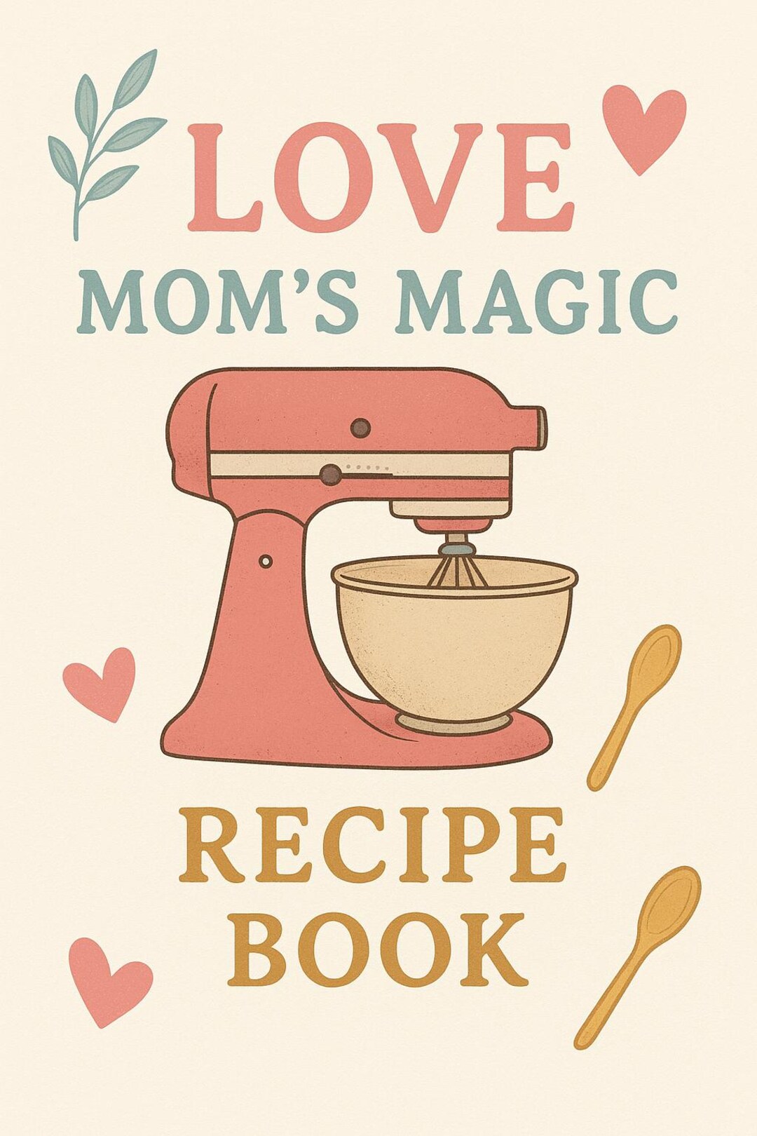 Mom's Magic Recipe Cookbook Template Printable Family Cookbook