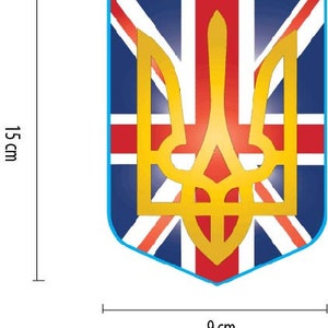 Ukrainian car stickers &quot;Ukrainian Trident - Union Jack&quot;