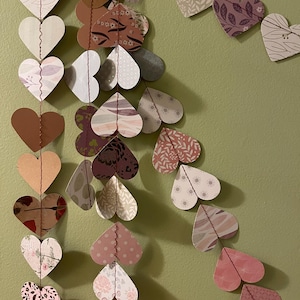 Paper Heart Garland-Pastel Romance and Elegance with Gold