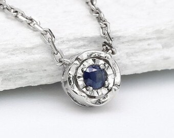 Natural Sapphire Pendant, 18K Gold Sapphire Pendant, 18K Gold Necklace, Gift For Her, September Birthstone, Real Sapphire Necklace, Gold