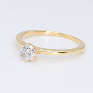 CERTIFIED Diamond Ring, 18K Solid Gold Ring, Round Diamond Ring, Gift For Her, Solitaire Diamond Ring, Real Diamond Ring, Proposal Ring