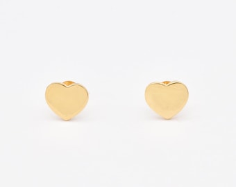 Gold Heart Studs, Small Heart Earrings, Gold Stud Earrings, Tiny Love Earrings, Dainty Gold Studs, Everyday Earrings, Minimalist Earrings