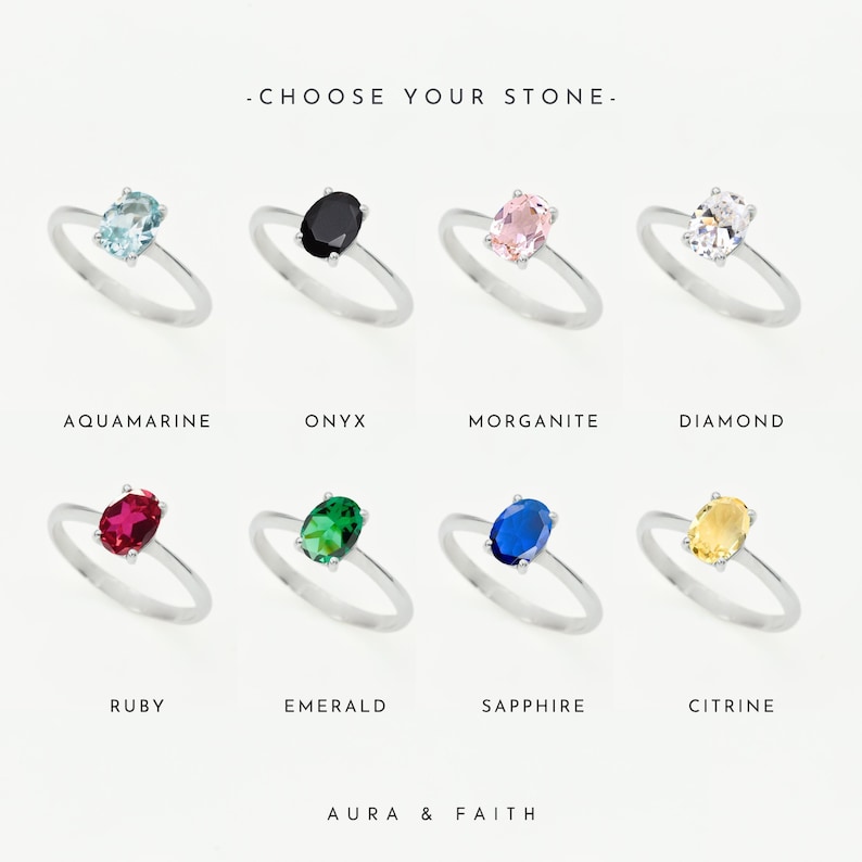 Solitaire Ruby Ring, Created Ruby, Oval Ruby Ring, Red Ruby Ring, July Birthstone, Ruby Promise Ring, Red Gemstone Ring, Silver Ruby Ring image 10