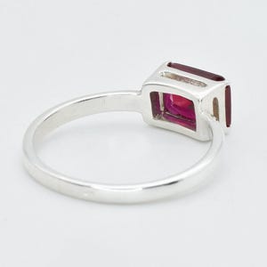 Ruby Solitaire Ring, Silver Ruby Ring, Created Ruby, July Birthstone Ring, Red Promise Ring Silver, Dainty Ruby Ring, Gift For Her image 10