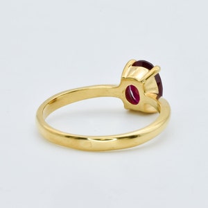 Back view of Gold Ruby Ring, Gold Oval Ring, Gold Dainty Ring, July Birthstone Ring