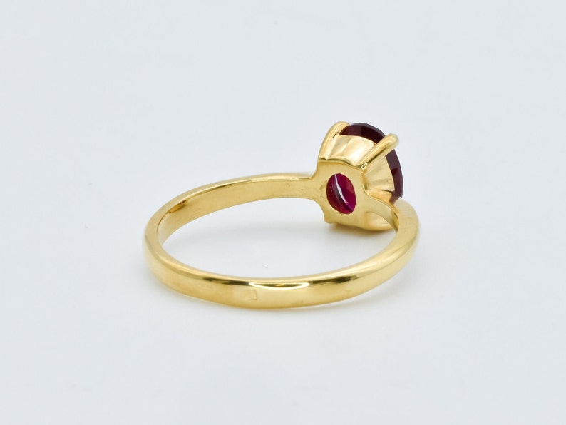 Back view of Gold Ruby Ring, Gold Oval Ring, Gold Dainty Ring, July Birthstone Ring