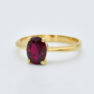 Gold Oval Ring, Gold Dainty Ring, July Birthstone Ring