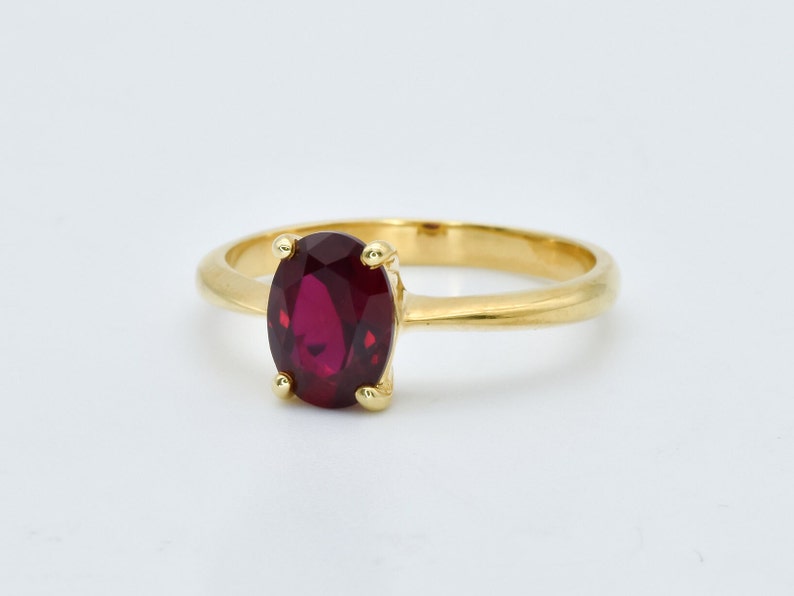 Gold Oval Ring, Gold Dainty Ring, July Birthstone Ring