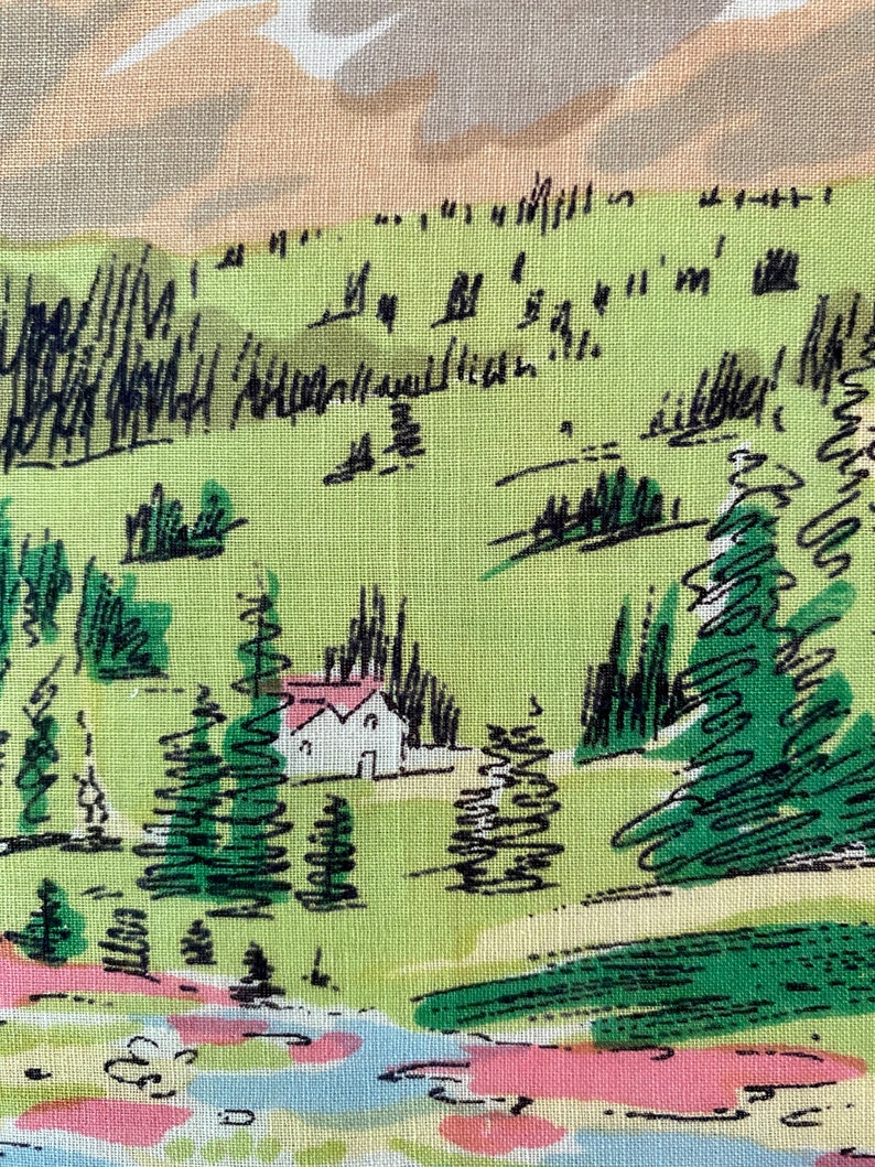 American Mid Century Novelty Hanky Mount Rainier Washington State Etsy