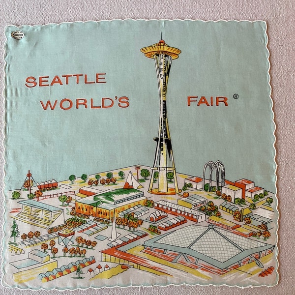 Mid Century Seattle Worlds Fair Hanky