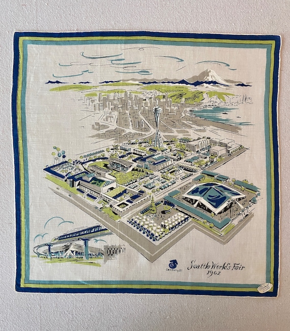 Mid Century Seattle Worlds Fair Hanky