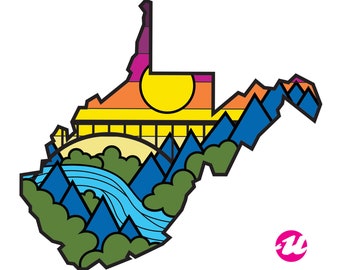 West Virginia State Lines Sticker