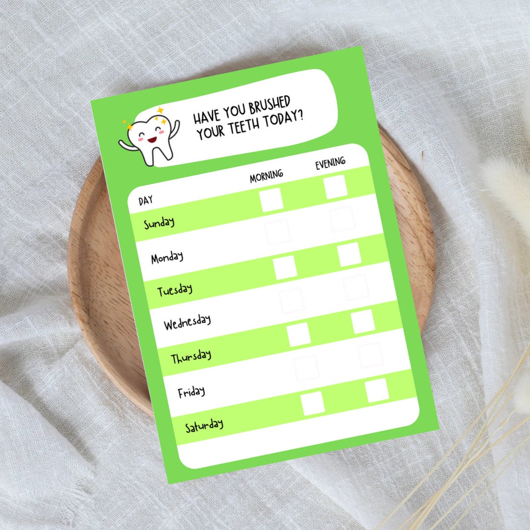 My Tooth Brushing Chore Chart Printable Habit Tracker for - Etsy Hong Kong