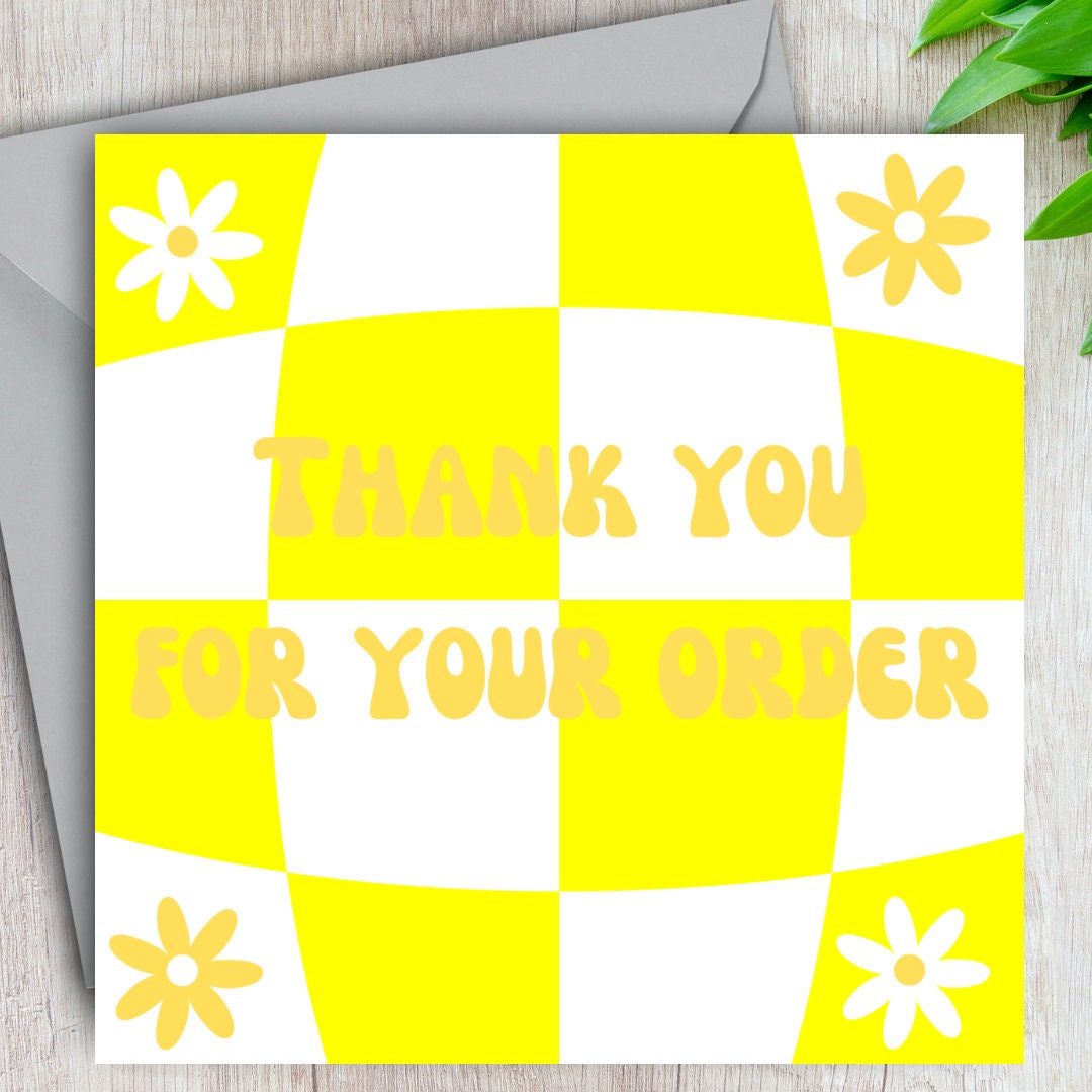 Digital Retro Thank You Card Business Thank You Card Hippie Etsy