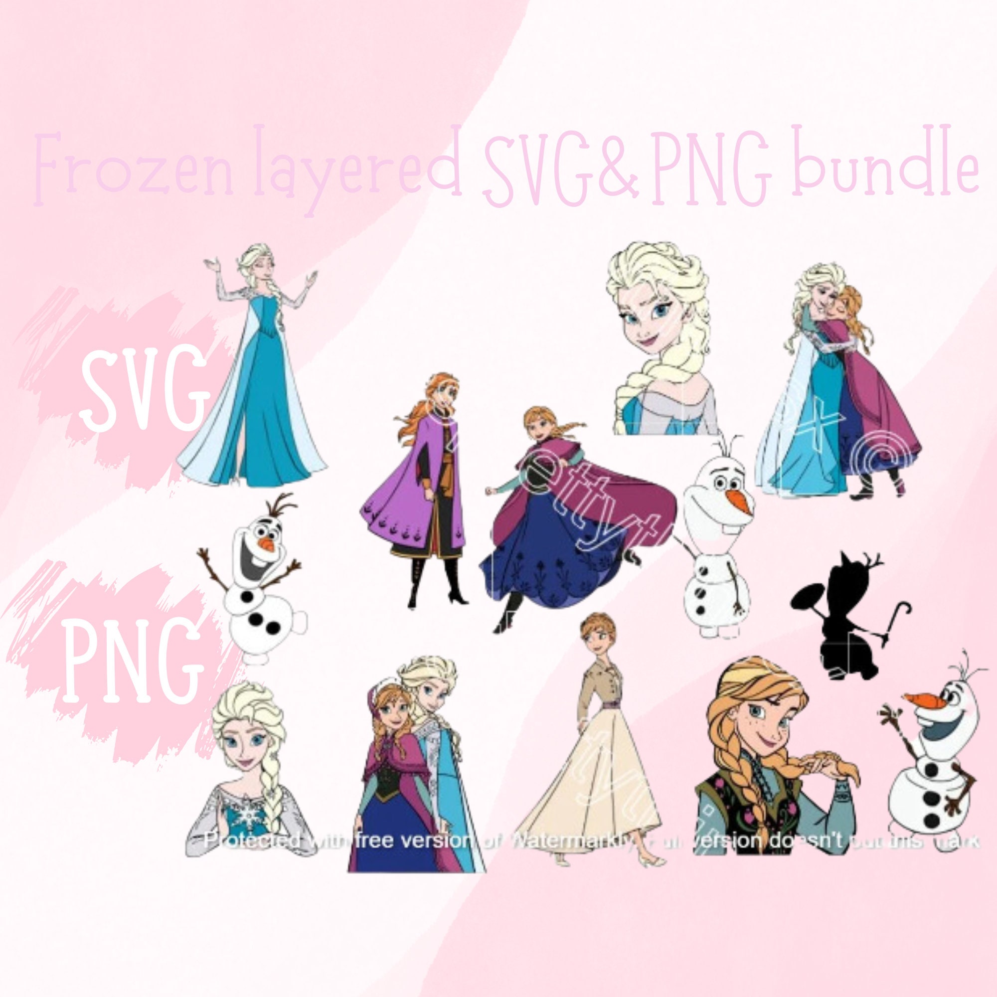Frozen SVG y PNG Layered Images Clipart PNG Instant Digital Etsy España