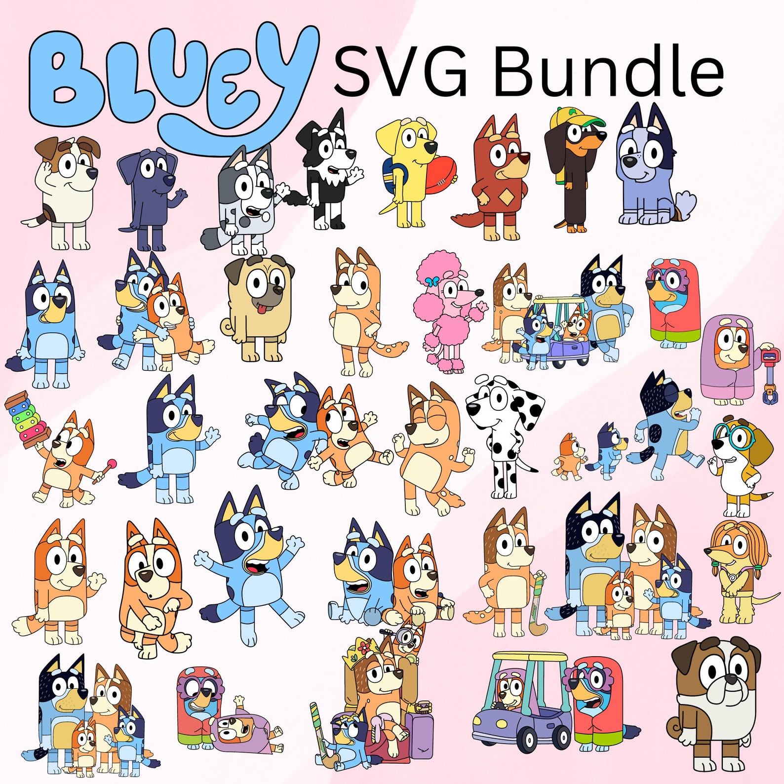 Bluey SVG Bundle Bluey Cut Files for Cricut Bluey the Dog - Etsy Canada