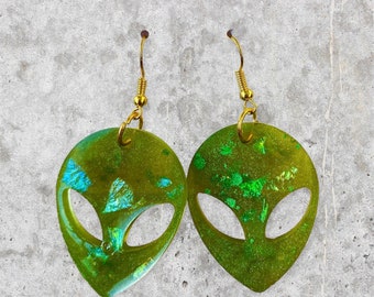 Orecchini UFO Miniblings A Forma Di Alieno, Argento Placcato, Fatti A Mano A Berlino, Fantascientifici
