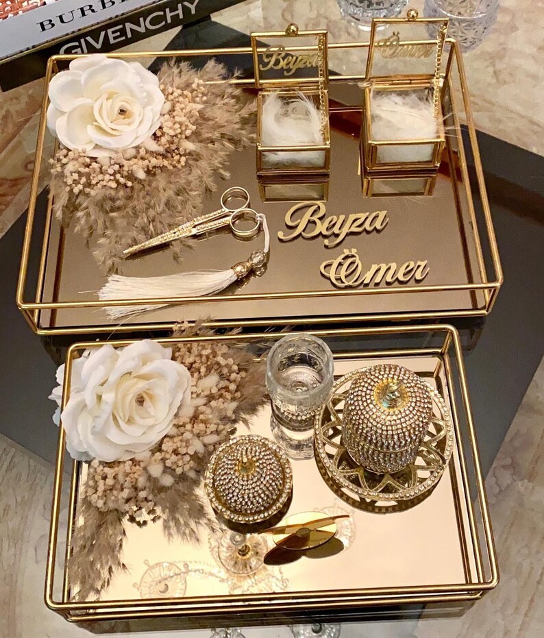 Personalized Engagement Tray Set Nikkah Tray Customzed Etsy UK