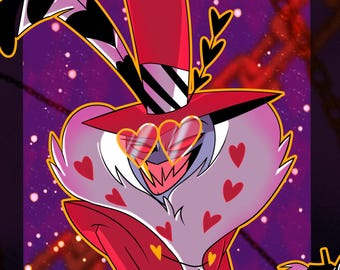 Impresión en lámina dorada de Valentino de 11 x 17 pulgadas / Póster de Hazbin Hotel