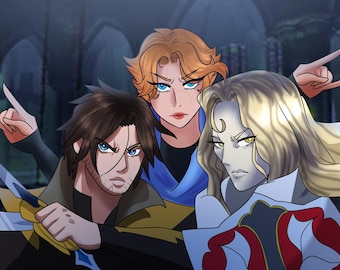 Impresión de Trevor, Sypha y Alucard (11 x 17) / Póster de Castlevania