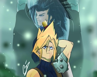 Impresión de nubes de 11 x 17 / Póster de Final Fantasy VII