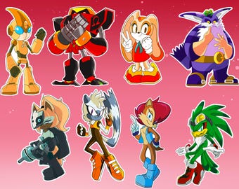 Pegatinas de personajes secundarios de Sonic