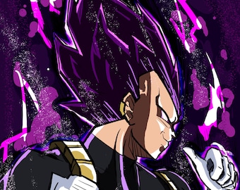 Impresión de Vegeta de 8,5 x 11 pulgadas / Póster de Dragon Ball