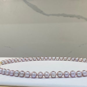 6-7mm Metallic Purple Freshwater Pearl Necklace
