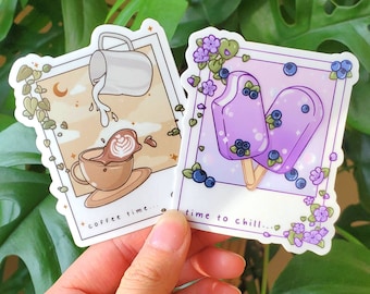 Polaroid Stickers Cute Sticker Aesthetic Sticker Coffee Sticker  Popsicle Sticker Gift Ideas Gifts for Her Cute Gifts