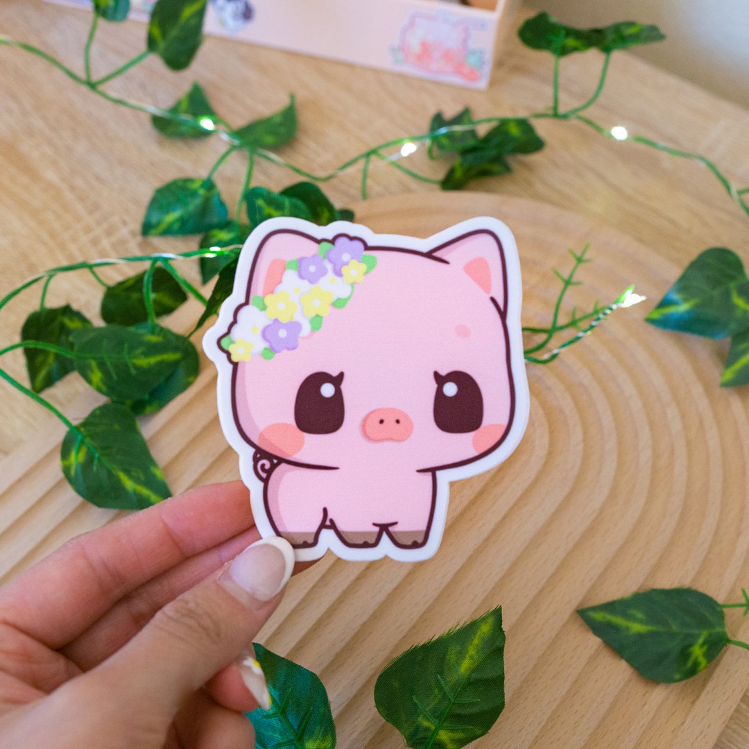 Piggie Sticker Cute Pig Sticker Pig Sticker Kawaii Pig Etsy