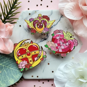 Sailor Moon Brooch Pins | Magical Girl Pins | Anime Pins | Cute Pins | Gift Ideas | Gifts for her | Stocking Stuffers